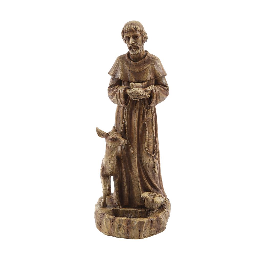 Saint Francis Brown MgO Garden Figure. Picture 2