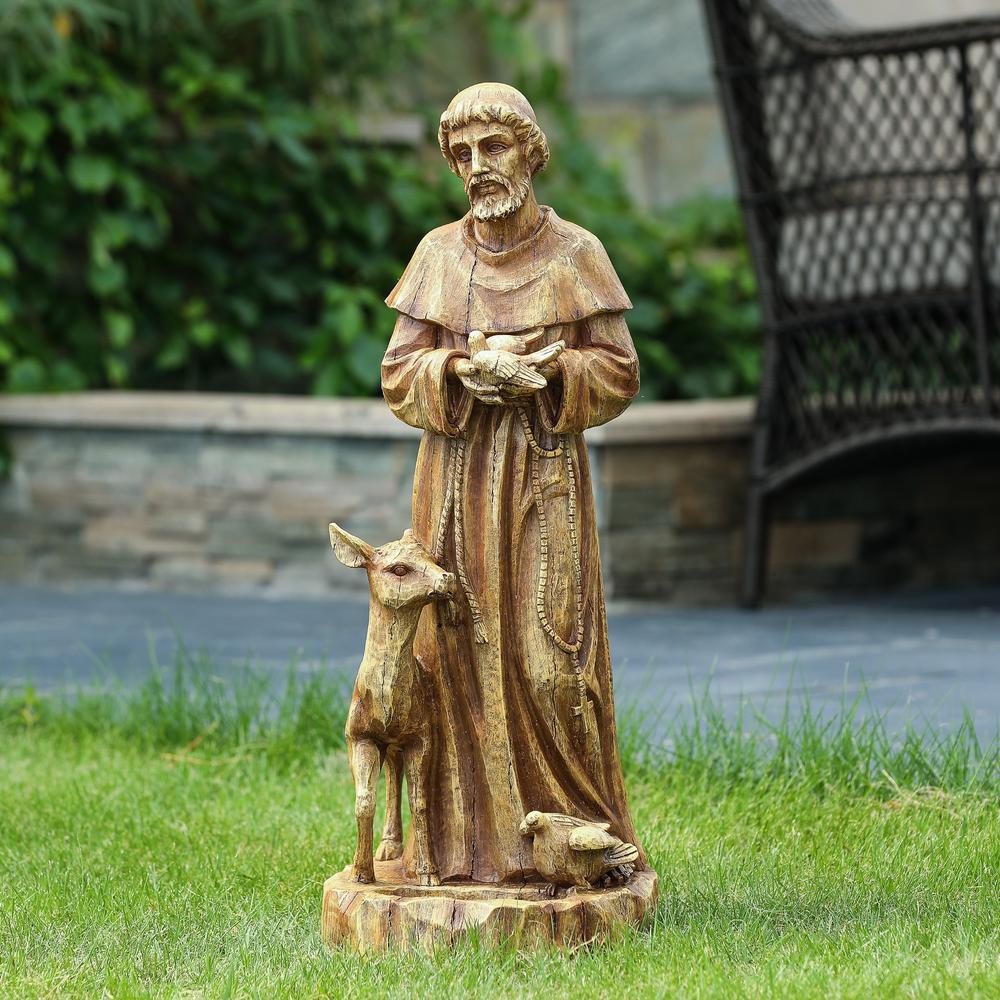Saint Francis Brown MgO Garden Figure. Picture 1