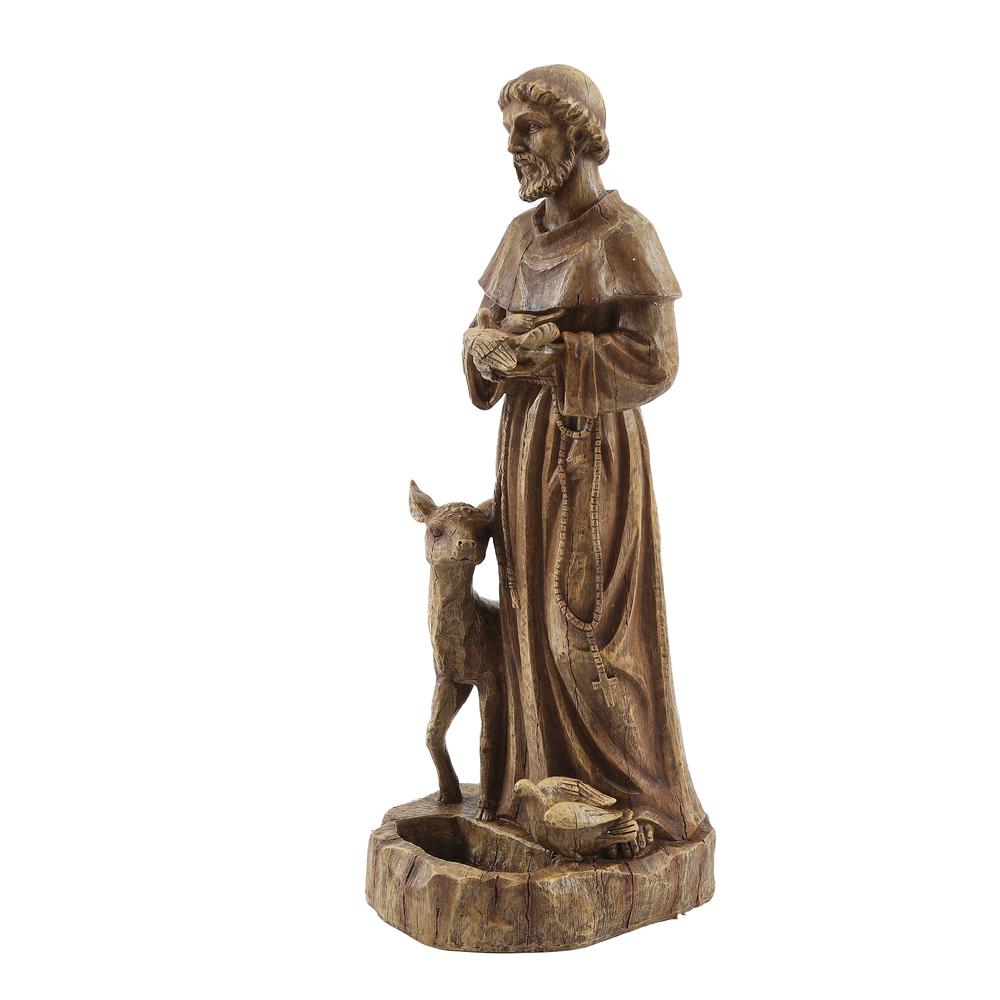 Saint Francis Brown MgO Garden Figure. Picture 3