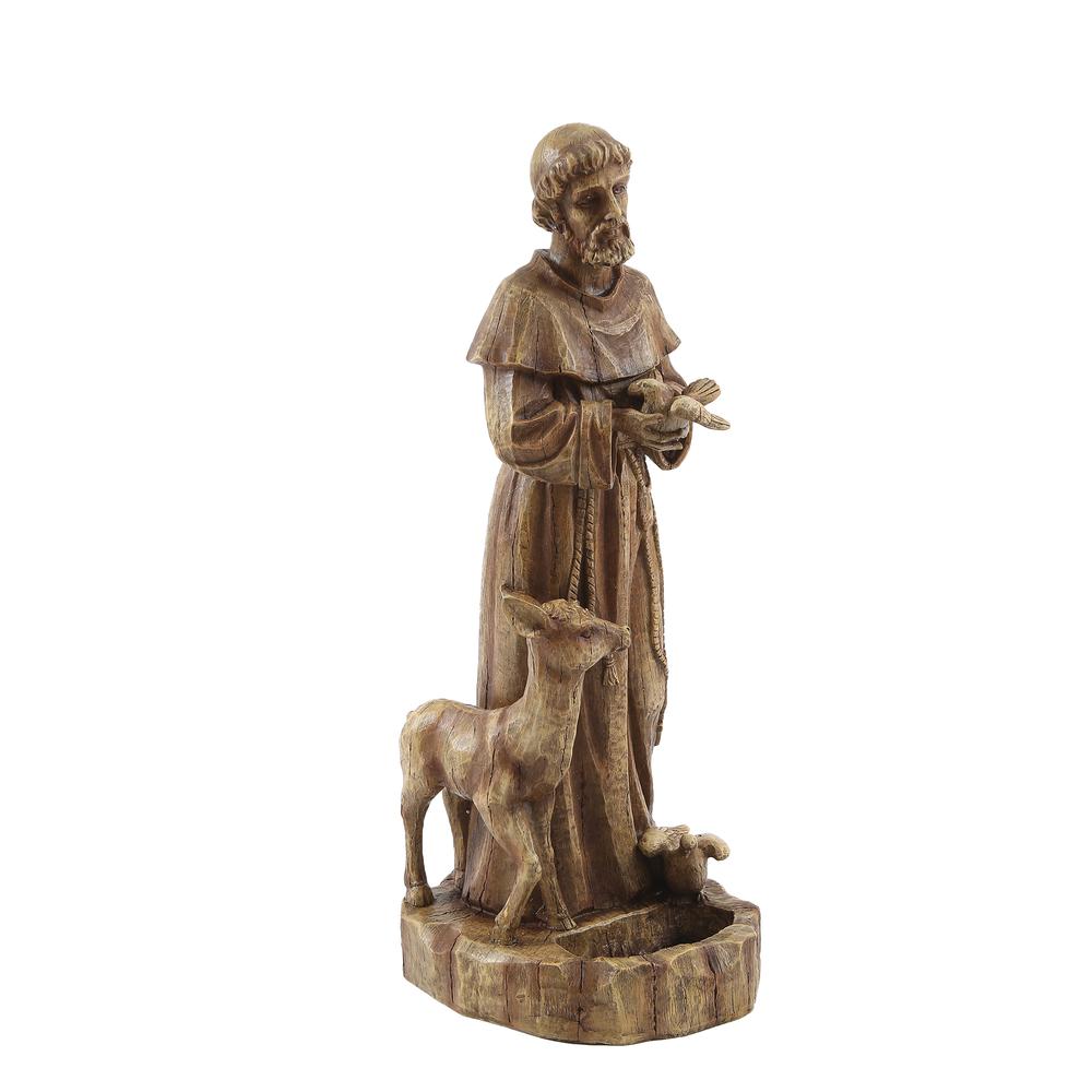 Saint Francis Brown MgO Garden Figure. Picture 4