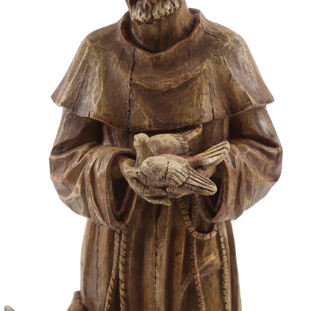 Saint Francis Brown MgO Garden Figure. Picture 6