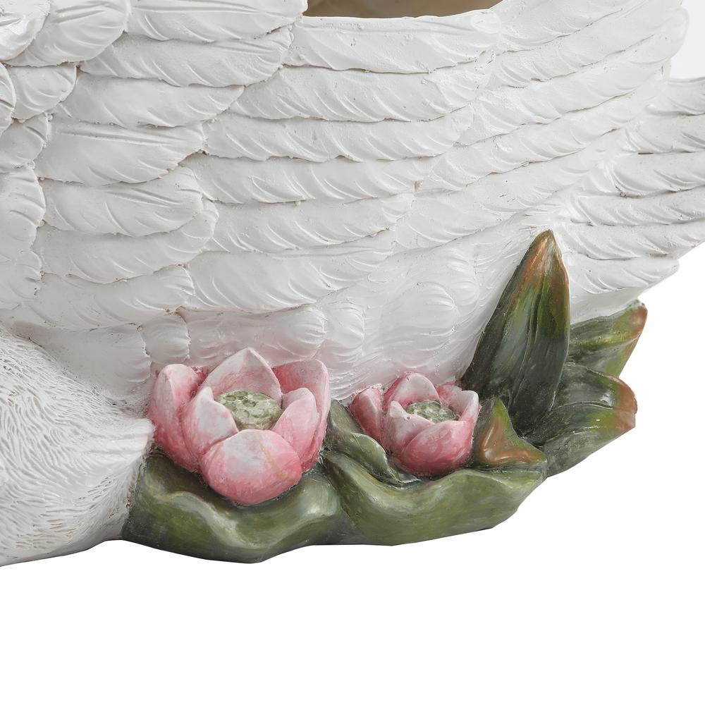 Resin White Swan Planter. Picture 4