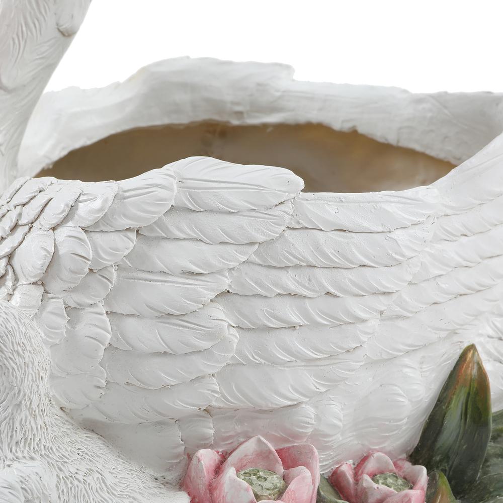 Resin White Swan Planter. Picture 5