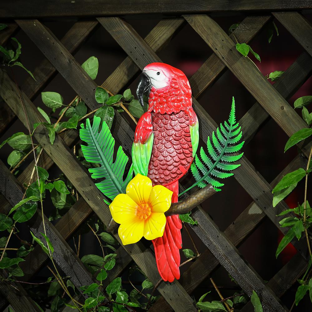 Parrot Metal and Glass Outdoor Wall Décor. The main picture.