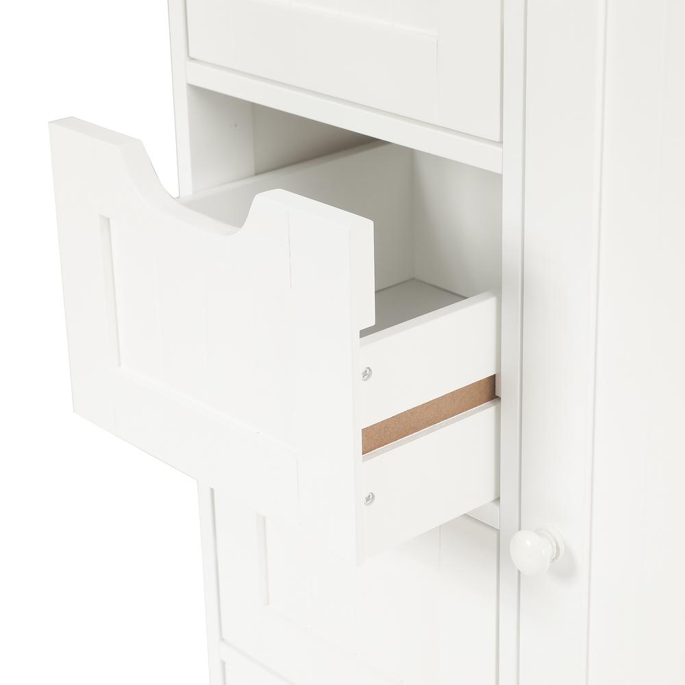 White MDF Wood Bathroom 4-Drawer 1-Door Storage Cabinet. Picture 9