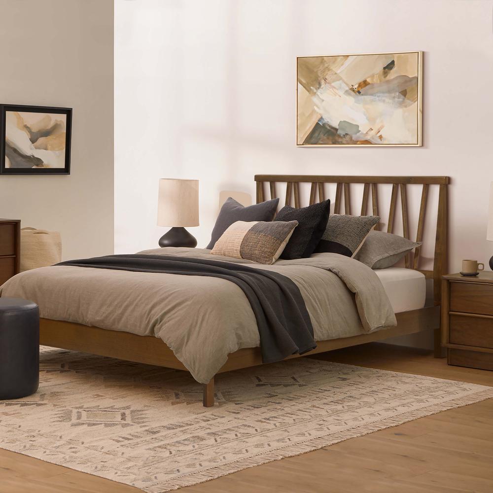 Wood Panel V-Open Headboard and Frame Platform Bed Set, Queen. Picture 7