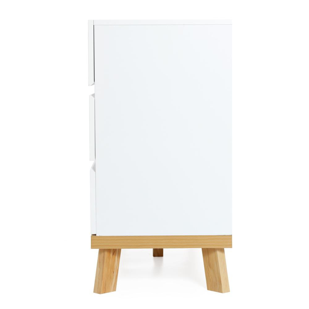 Modern White Wood 6-Drawer Dresser. Picture 5