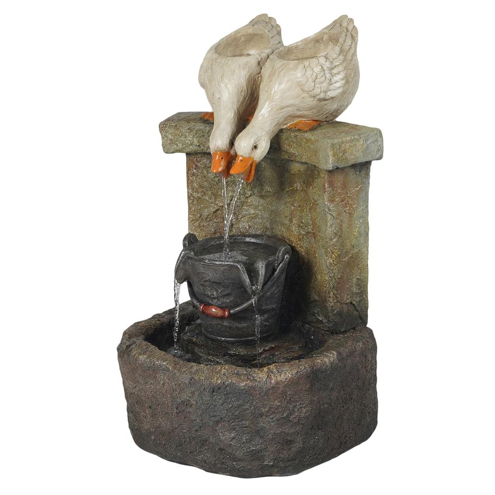 Resin Ducks Outdoor Fountain with LED Light. Picture 4