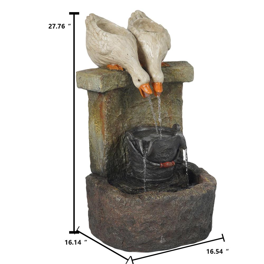 Resin Ducks Outdoor Fountain with LED Light. Picture 8