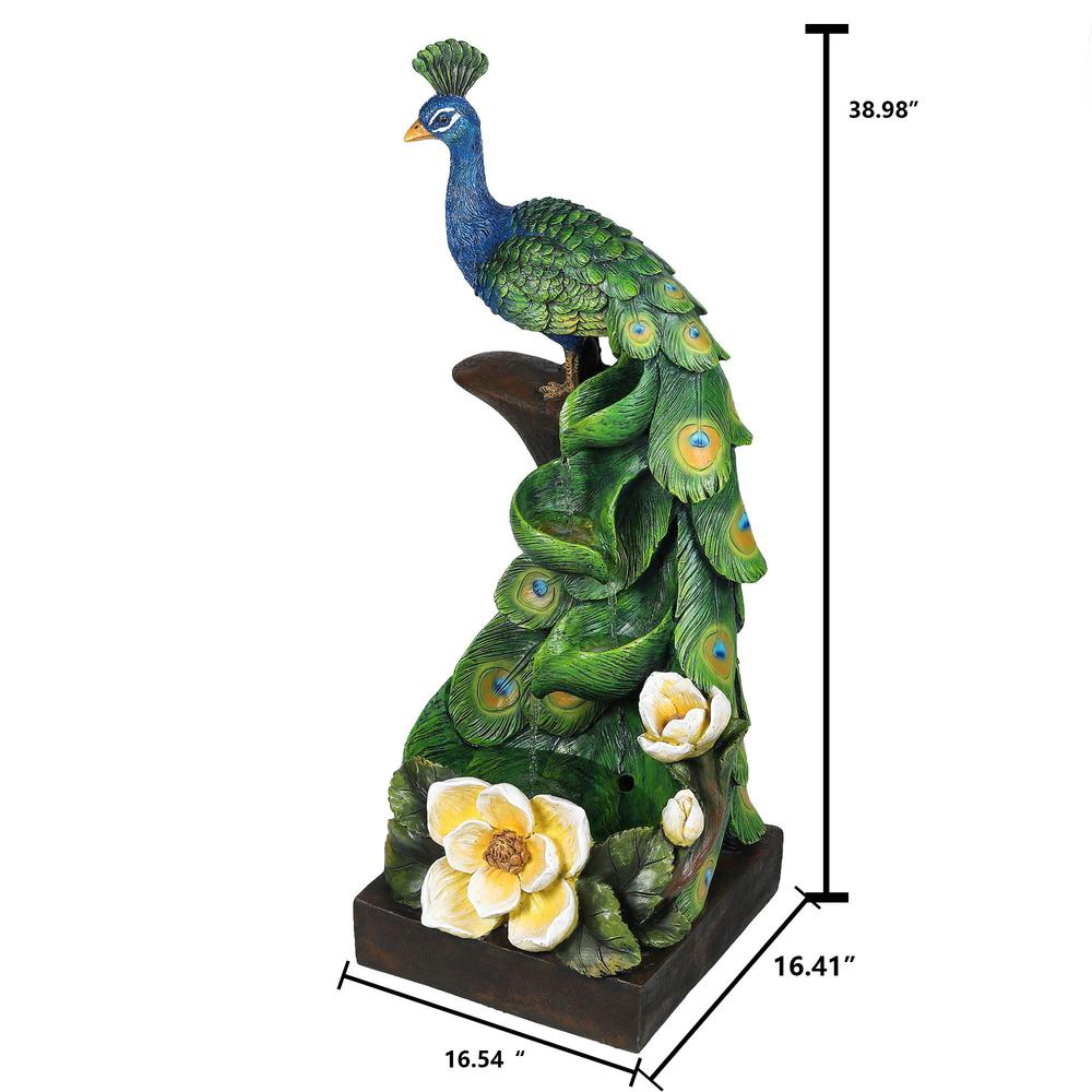 Resin Peacock Cascading Outdoor Fountain with LED Light. Picture 8