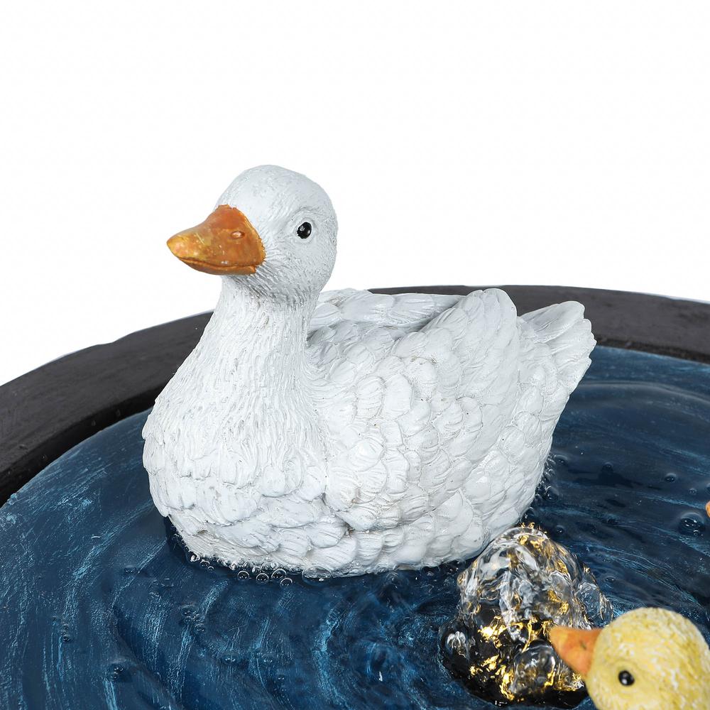 Cement Duck Family Pond Outdoor Fountain with LED Light. Picture 4