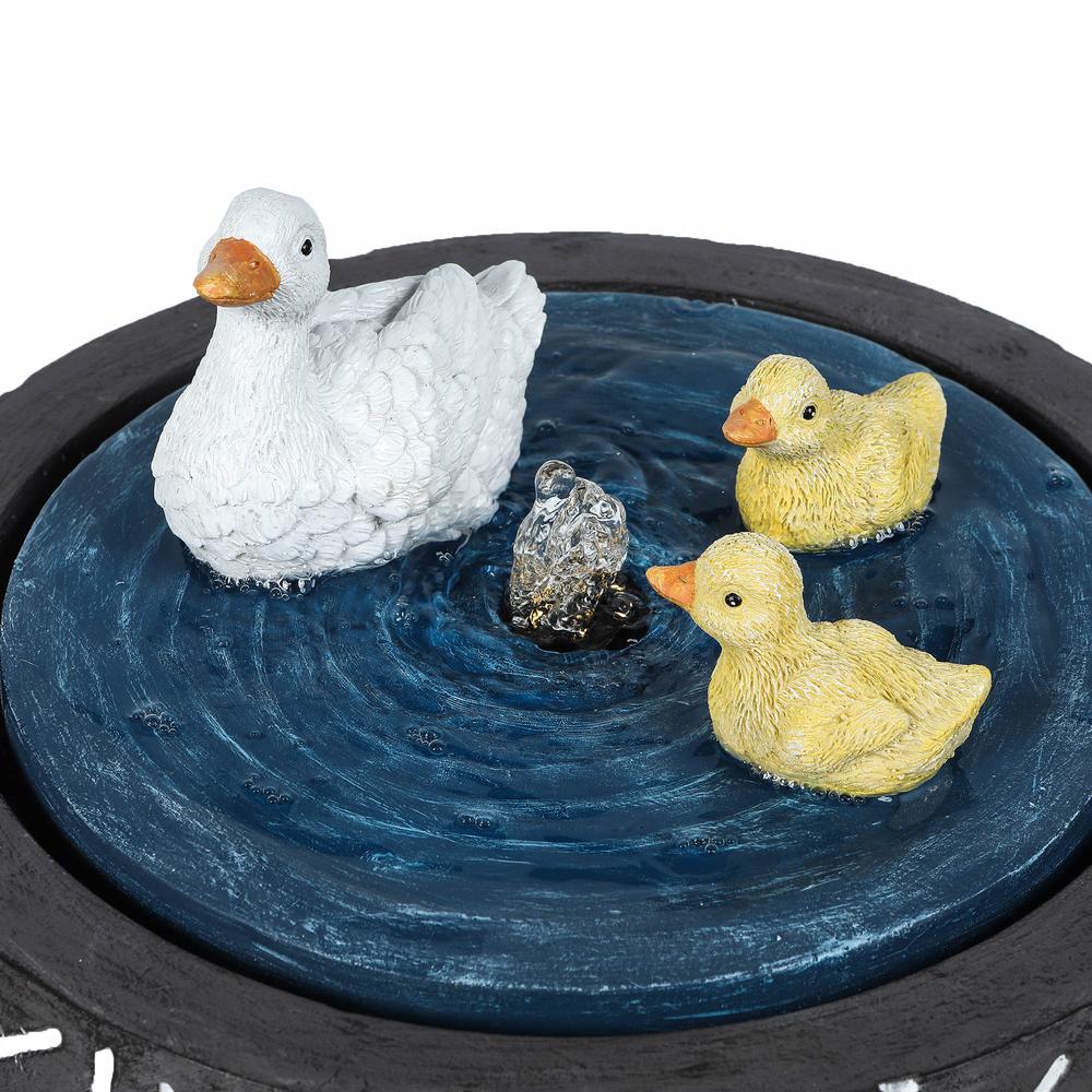 Cement Duck Family Pond Outdoor Fountain with LED Light. Picture 6