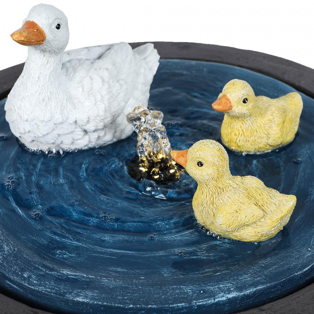 Cement Duck Family Pond Outdoor Fountain with LED Light. Picture 5