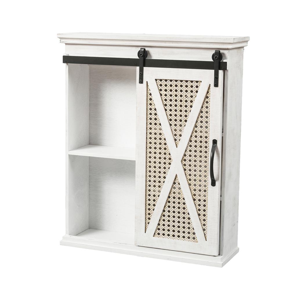 Sliding Door White MDF Wood Wall Cabinet. Picture 7
