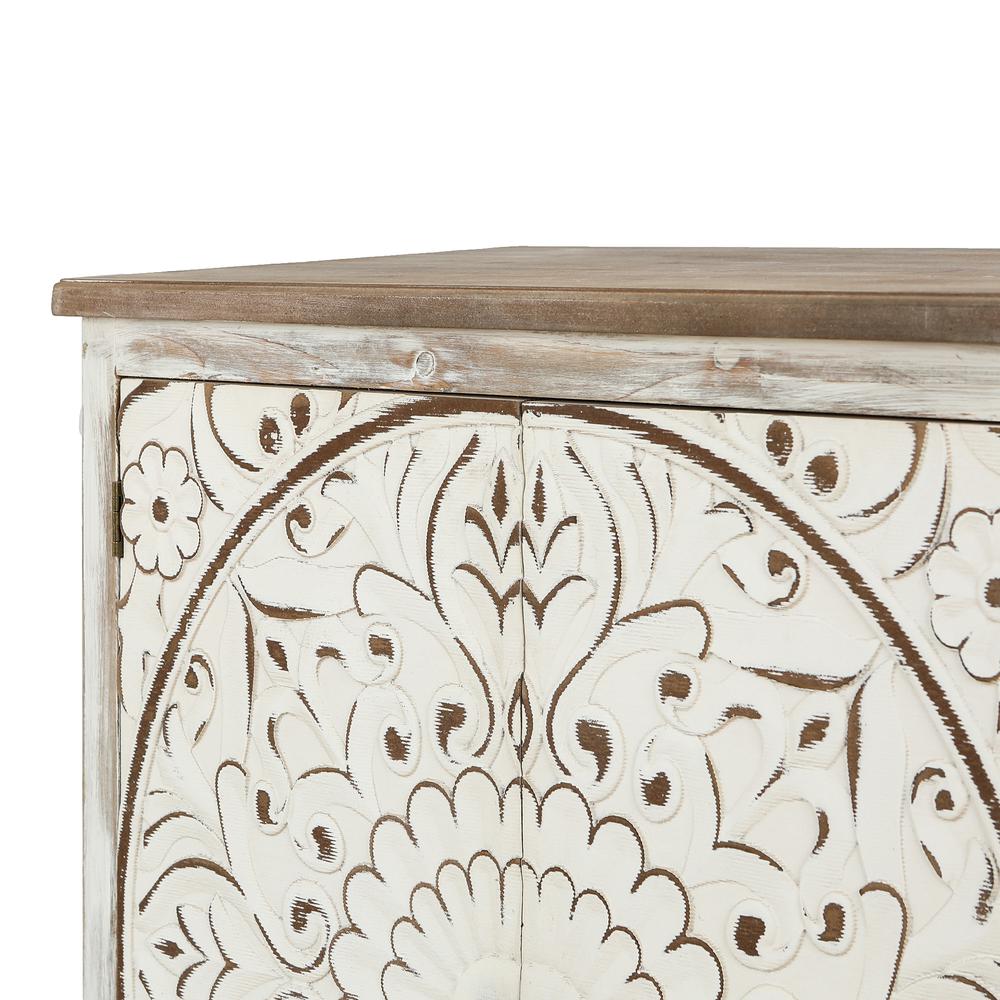 White-Washed Wood Storage Cabinet. Picture 8