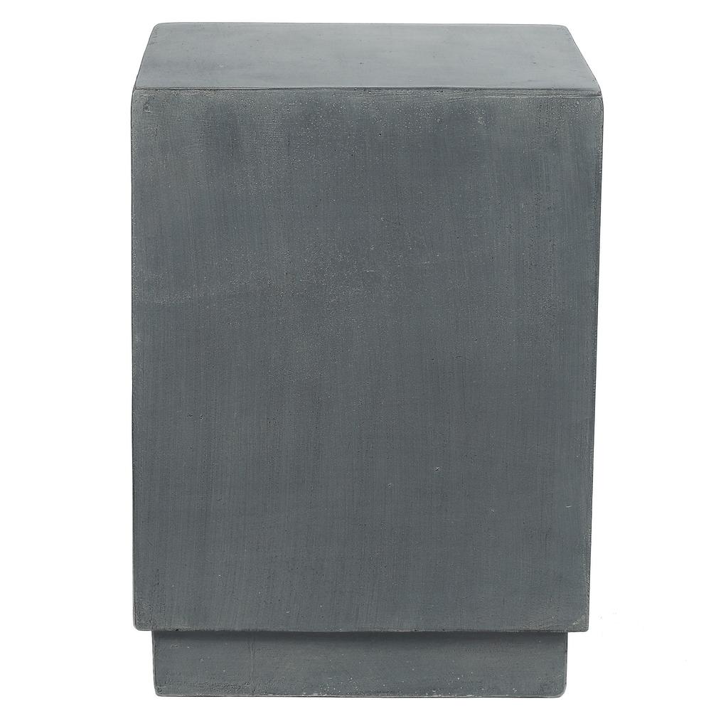 Gray Cement Indoor Outdoor Square Stool and Side Table. Picture 2