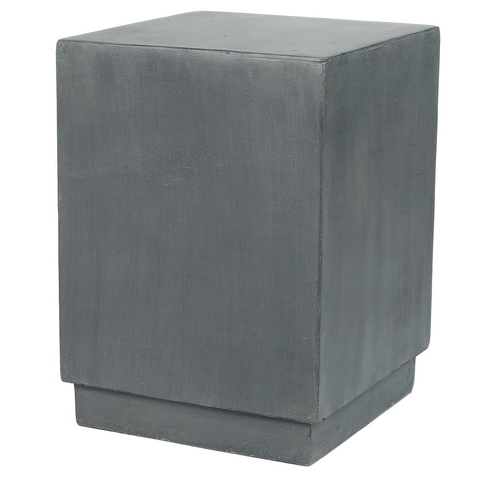 Gray Cement Indoor Outdoor Square Stool and Side Table. Picture 4