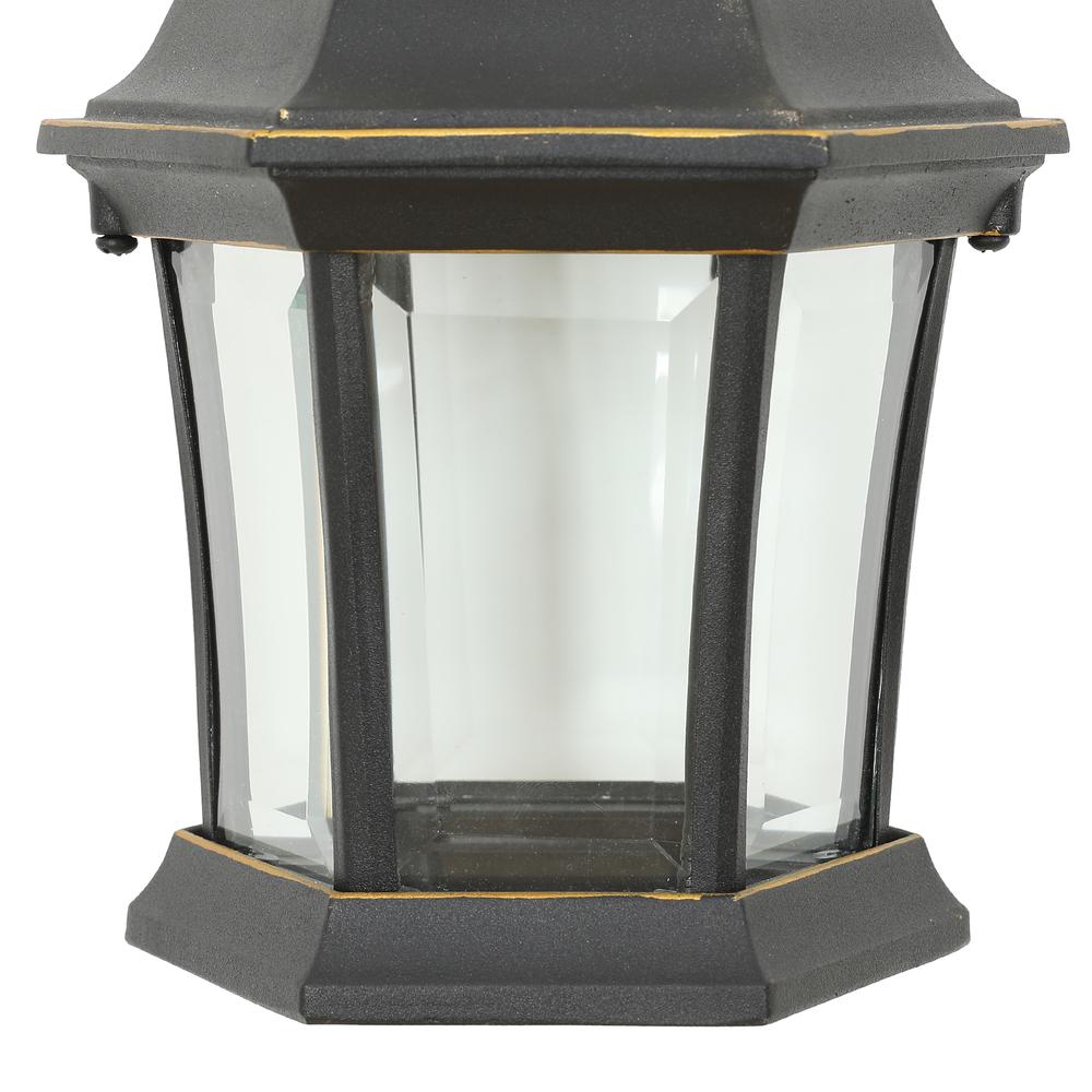 Metal Outdoor Wall Sconce Light, Black/Gold. Picture 4