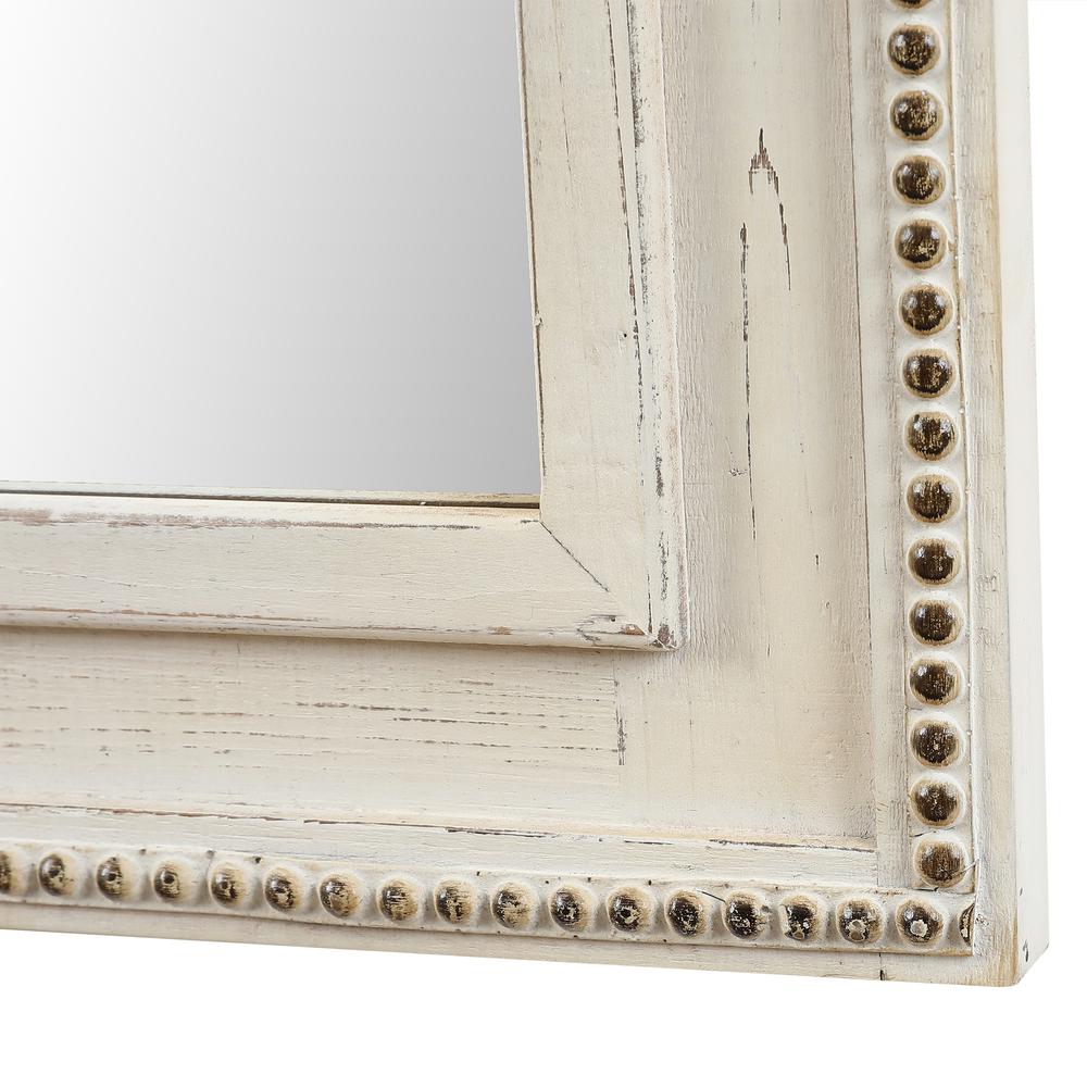 White Wood Arched Window Wall Mirror. Picture 6