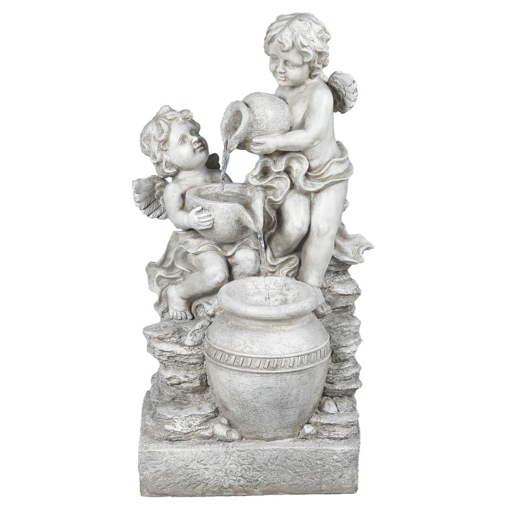 Resin Child Angels Outdoor Fountain with LED Light. Picture 2