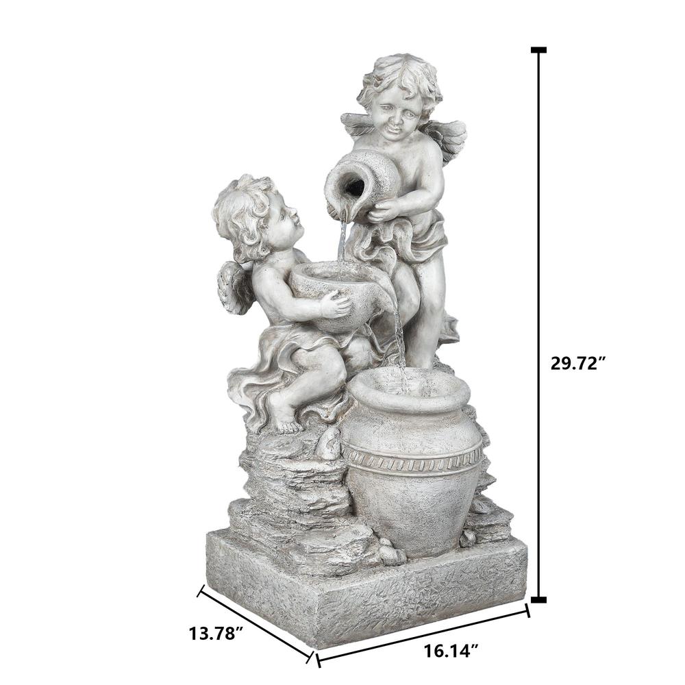 Resin Child Angels Outdoor Fountain with LED Light. Picture 7