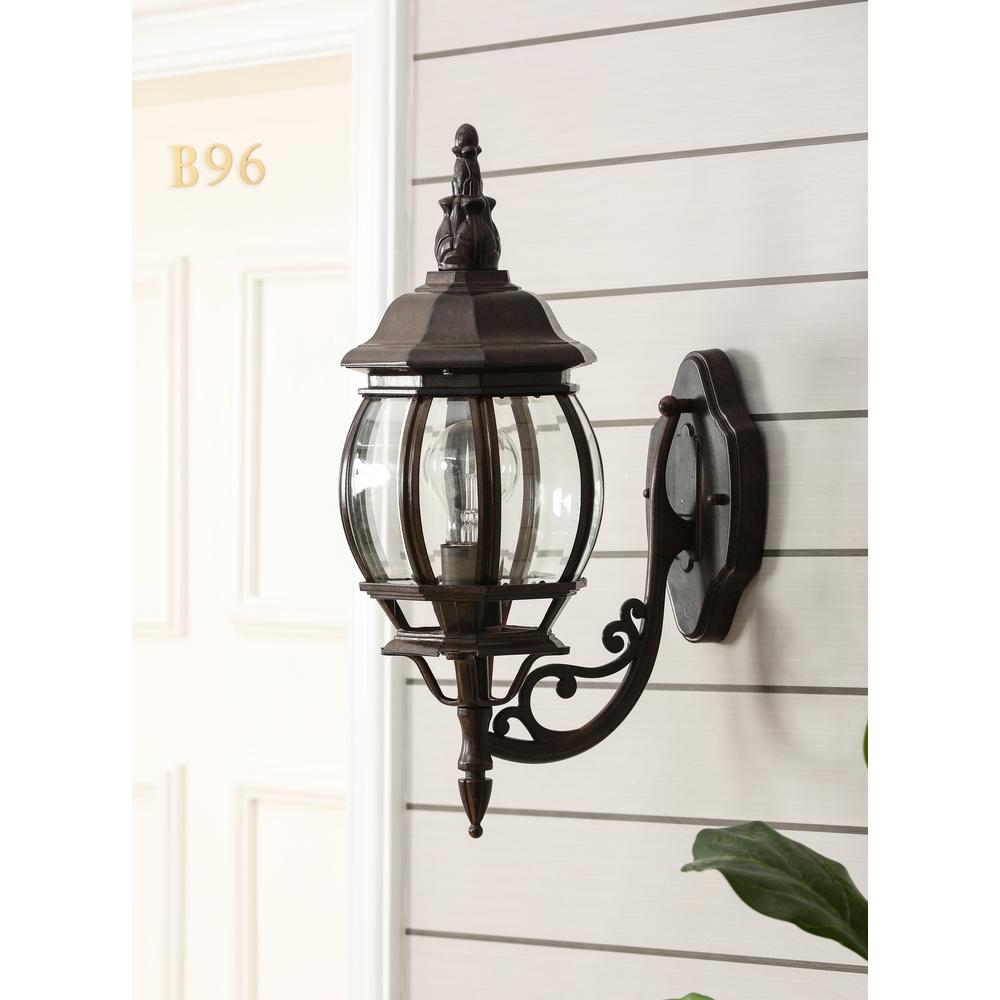 Metal Outdoor Wall Sconce Light in Aged Copper Finish. Picture 2