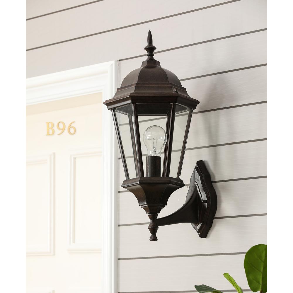 Metal Outdoor Wall Sconce Light, Aged Copper Finish. Picture 2