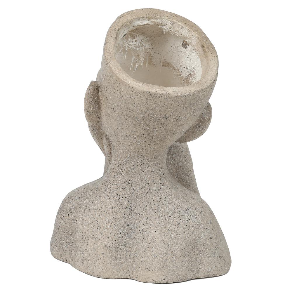 Speckled Off White MgO Thoughtful Bust Head Planter. Picture 3