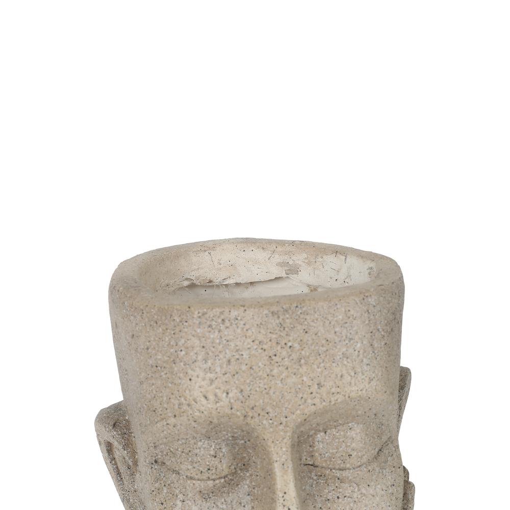 Speckled Off White MgO Thoughtful Bust Head Planter. Picture 6