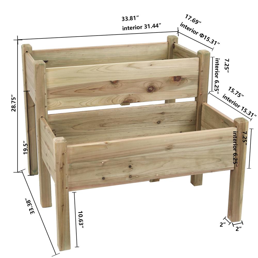 Wood Two Tier Raised Garden Bed. Picture 7