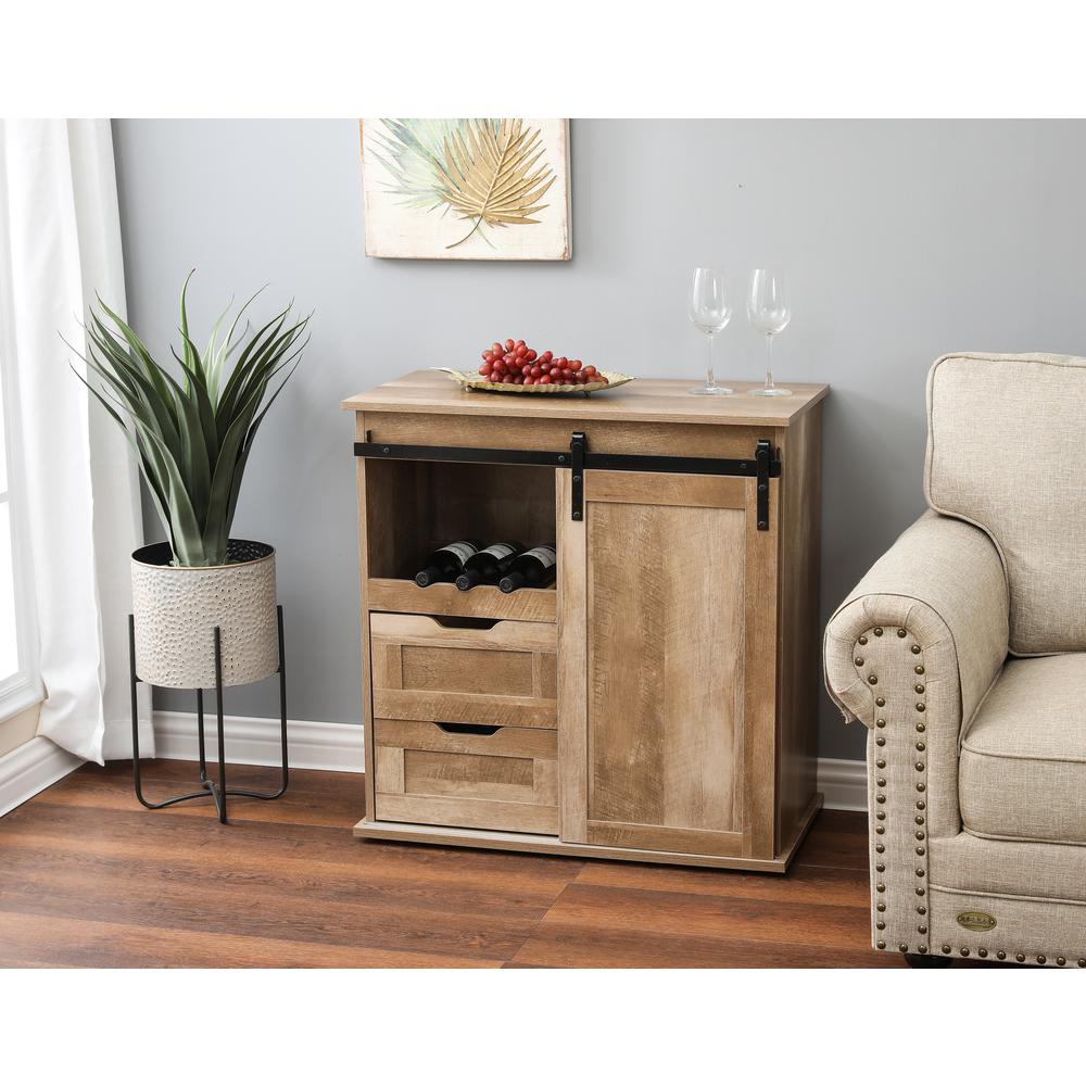 Natural Oak Finish Wine Cabinet. Picture 3