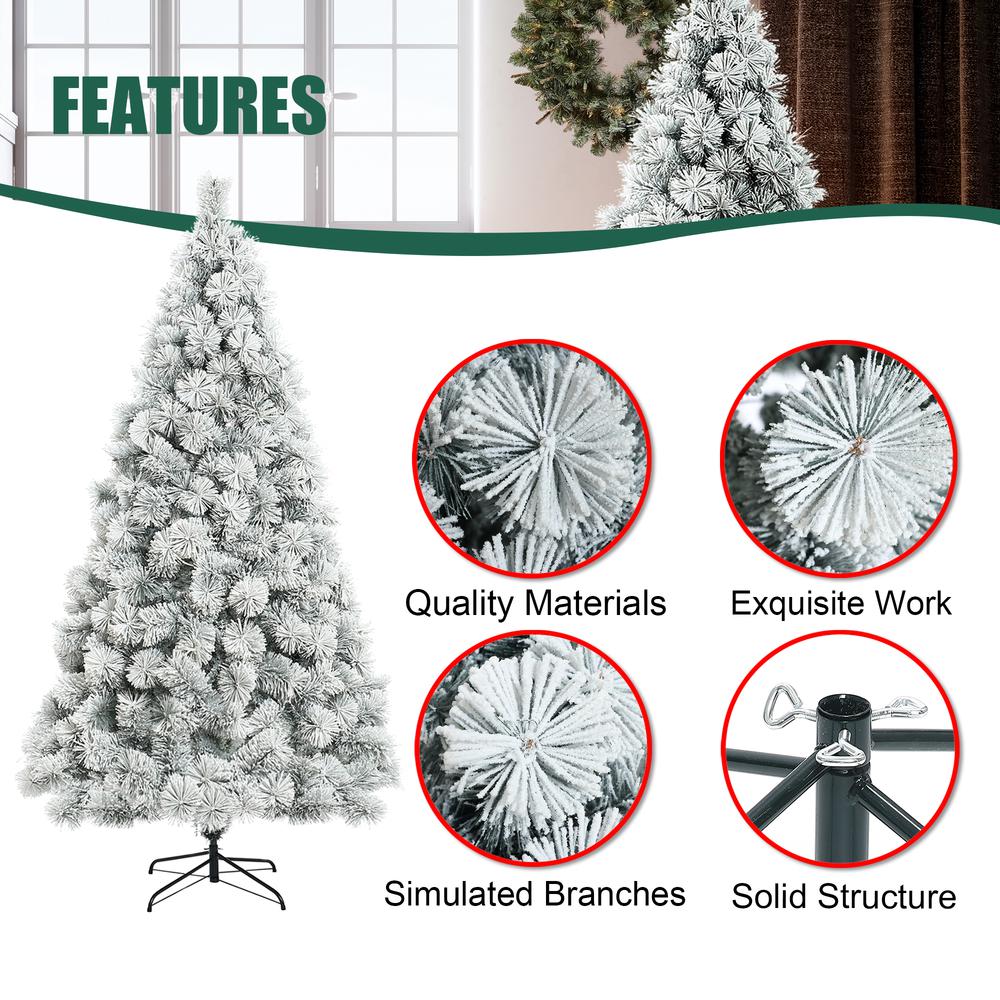 7.7Ft Full Artificial Snow-Flocked Christmas Tree. Picture 9