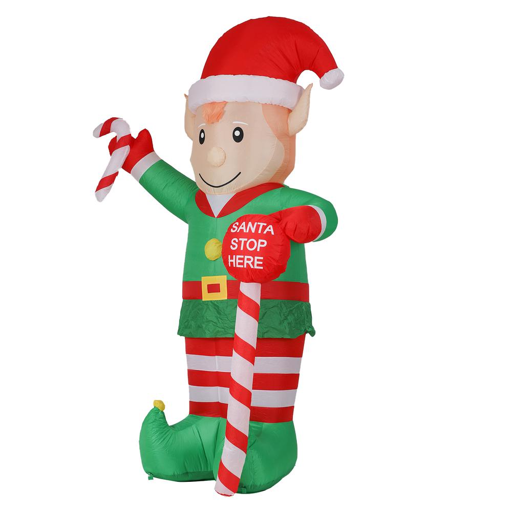 Lighted 8ft Elf Inflatable with LED Lights. Picture 4