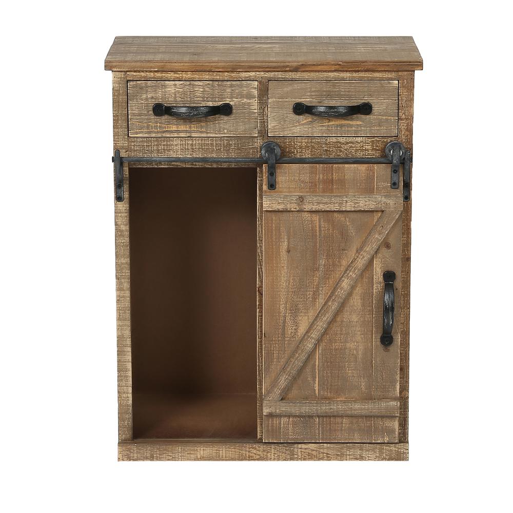 Rustic Wood Sliding Barn Door Storage Cabinet. Picture 3