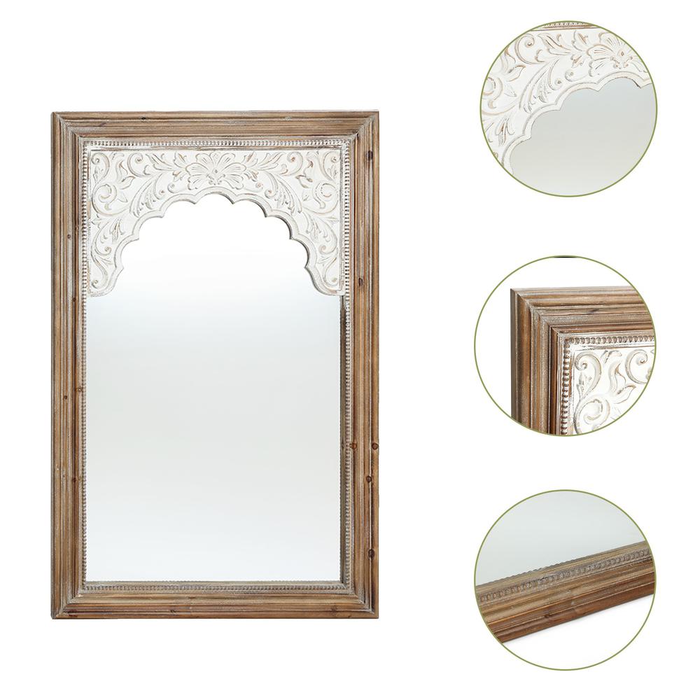 Wood Framed Rectangular Accent Wall Mirror. Picture 6