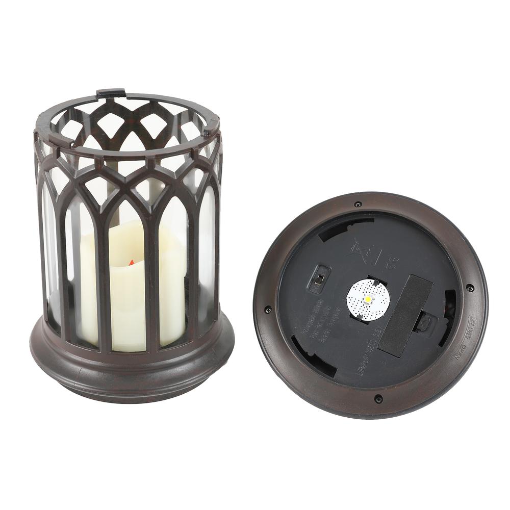 Round Lantern with Candle Solar Light. Picture 6