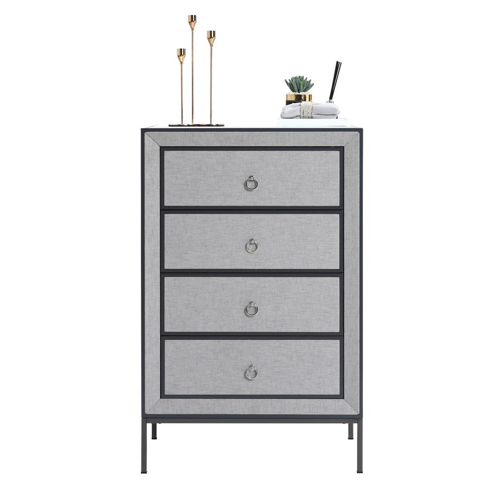 Modern Gray 37.4" Tall 4-Drawer Chest. Picture 6