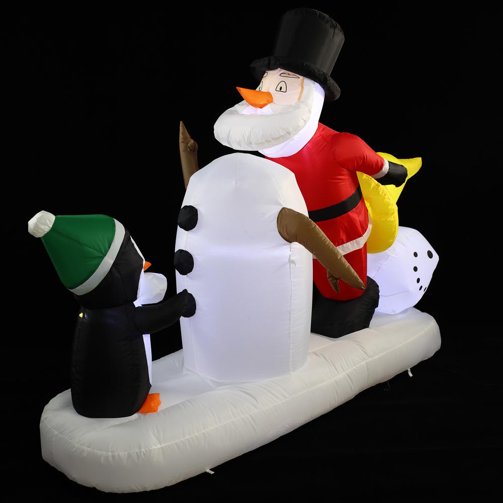 6Ft Santa Snowman and Penguin Inflatable with LED Lights. Picture 4