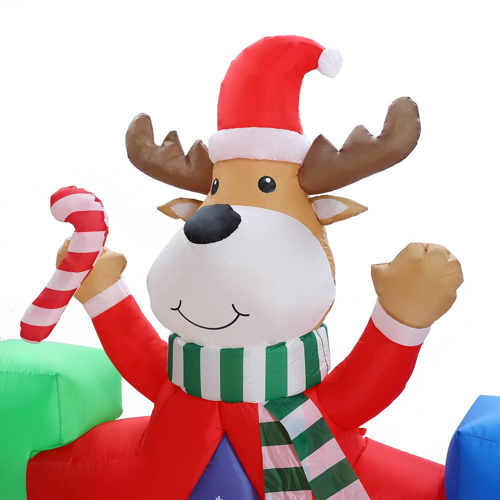 6Ft L Reindeer Joy Outdoor Holiday Inflatable with LED lights. Picture 7