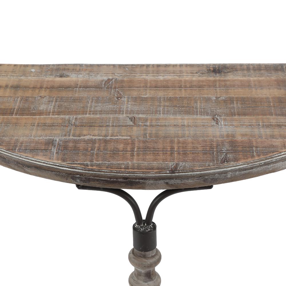 Wood Rustic Half Moon Table. Picture 5
