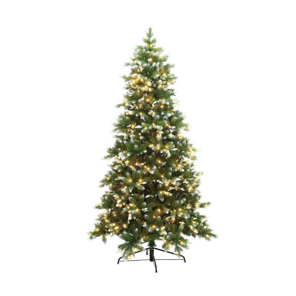 7.5Ft Pre-Lit Snow-Kissed Artificial Christmas Tree. Picture 7