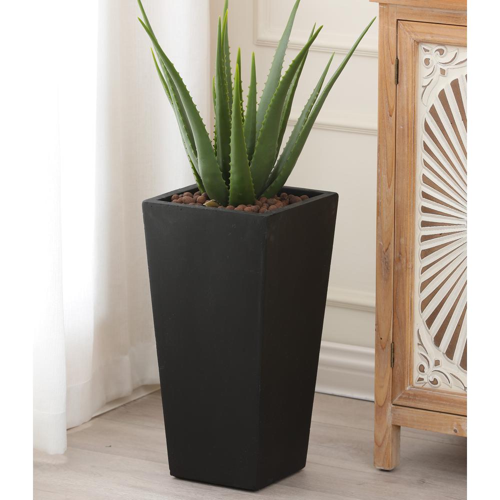 Black MgO 18.5in. H Tall Tapered Planter. Picture 2