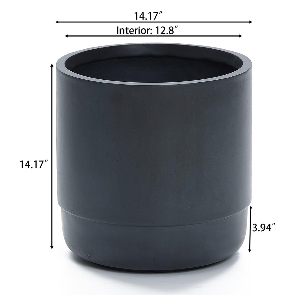 Modern Gray MgO 14.17" Round Planter. Picture 11