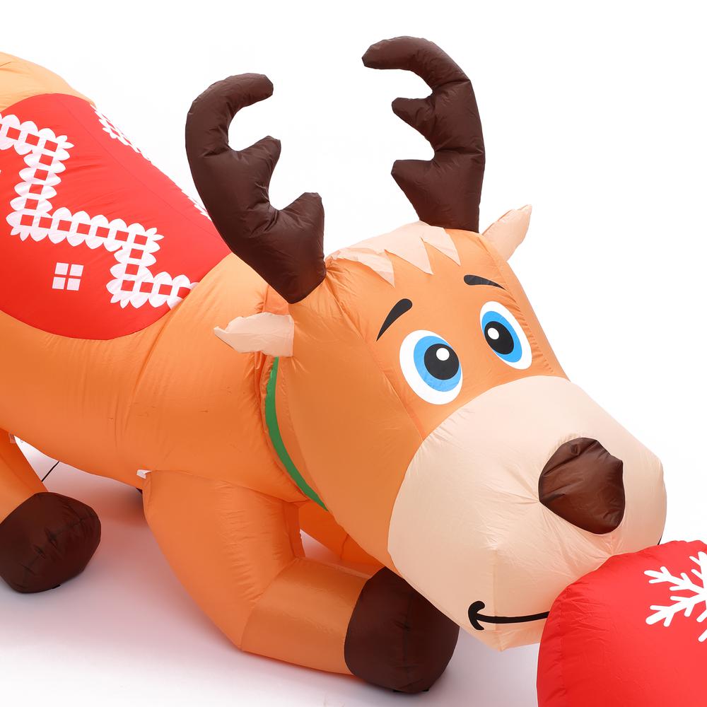 9Ft Reindeer and Gift Inflatable with LED Lights. Picture 6