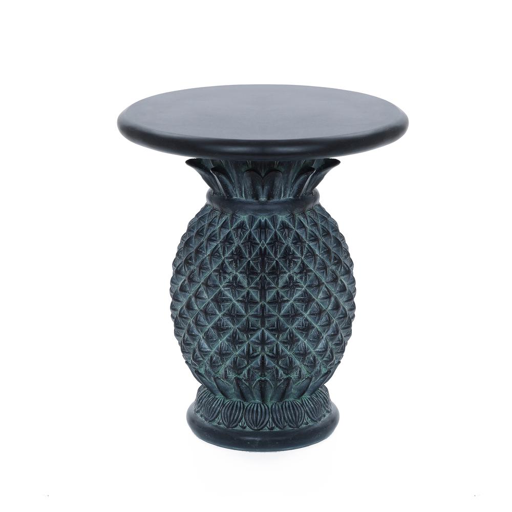 Gray MgO Pineapple Outdoor Side Table. Picture 1