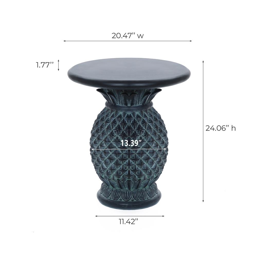 Gray MgO Pineapple Outdoor Side Table. Picture 11