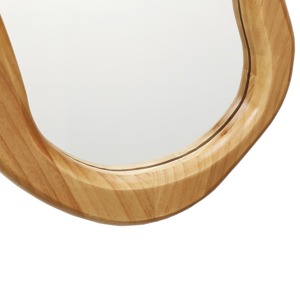 Organic Pine Wood Frame Oval Wall Mirror. Picture 2
