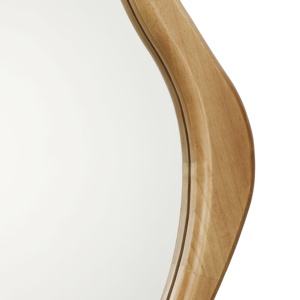 Organic Pine Wood Frame Oval Wall Mirror. Picture 3