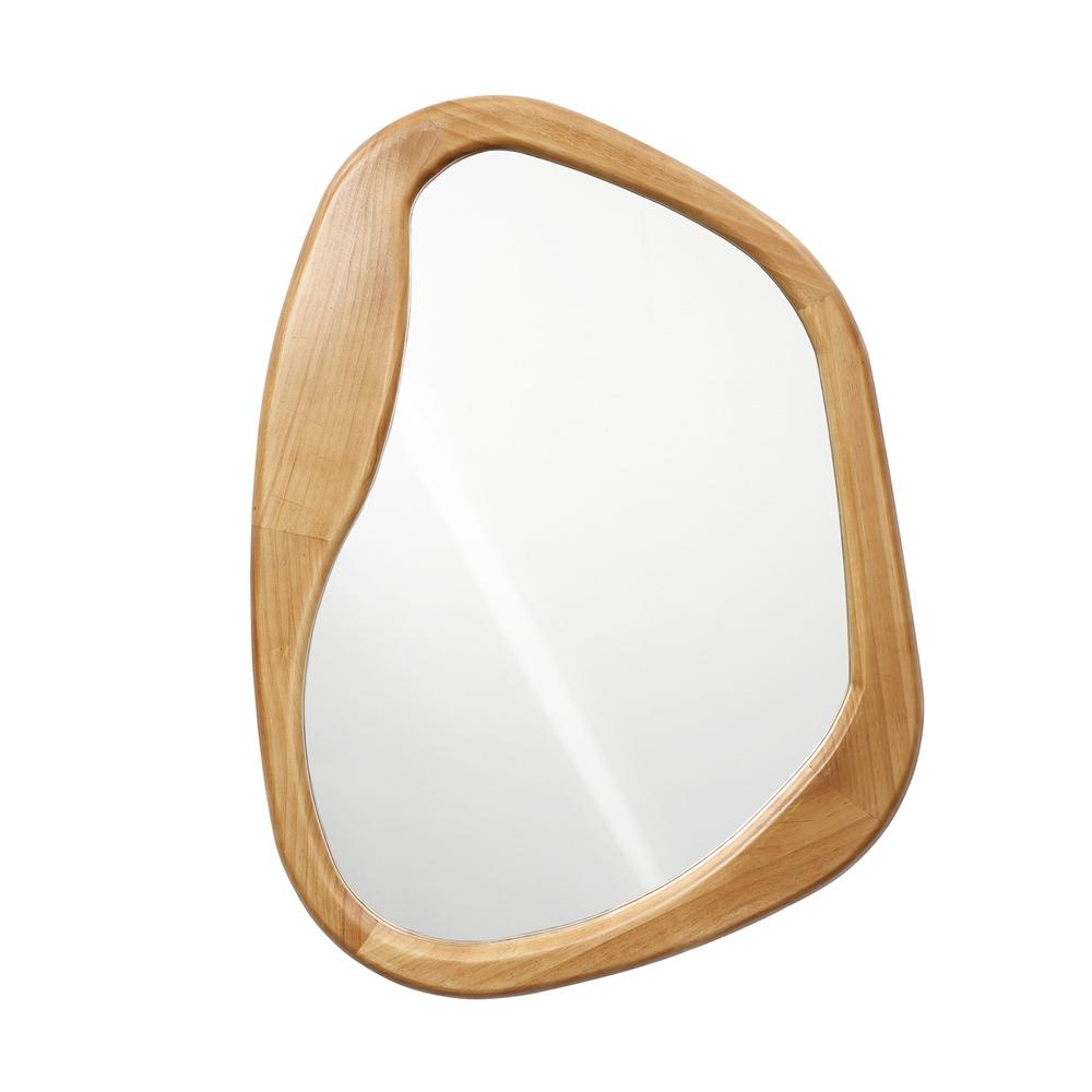 Organic Pine Wood Frame Oblong Wall Mirror. Picture 1