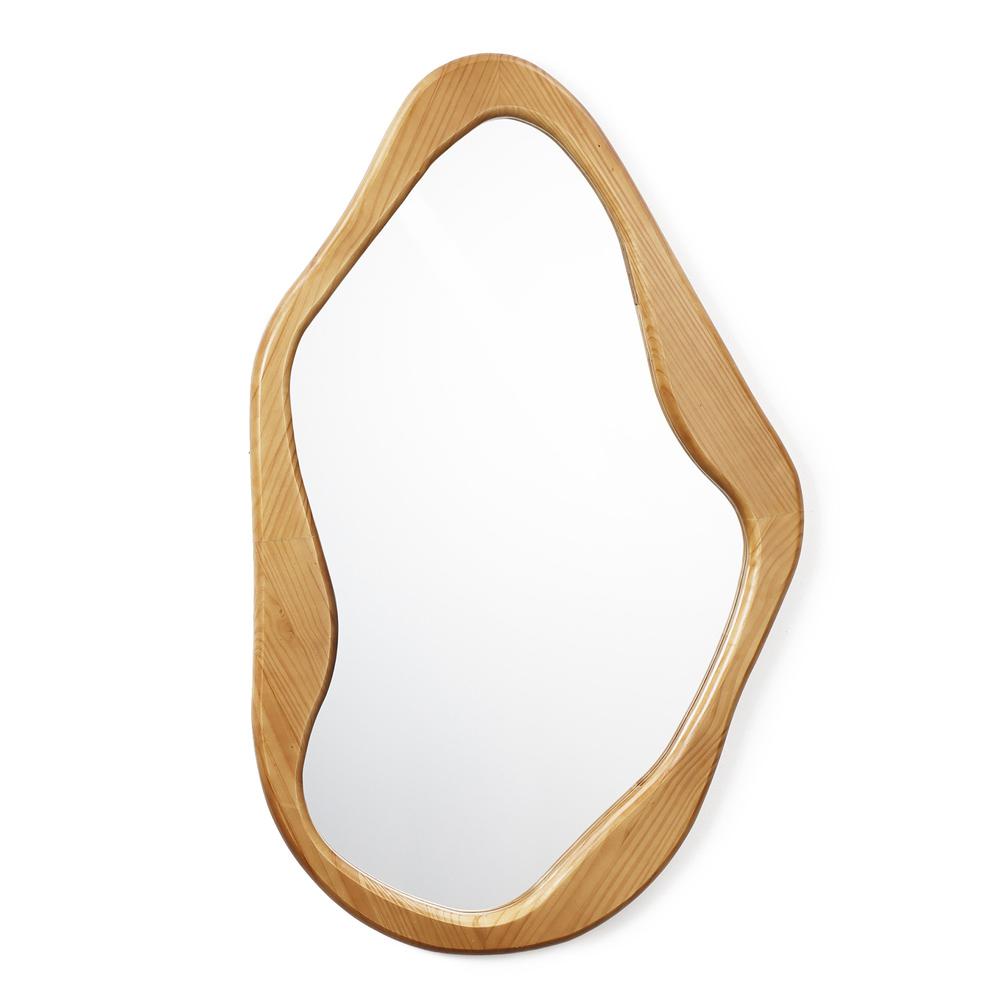 Organic Pine Wood Frame Free Form Wall Mirror. Picture 1